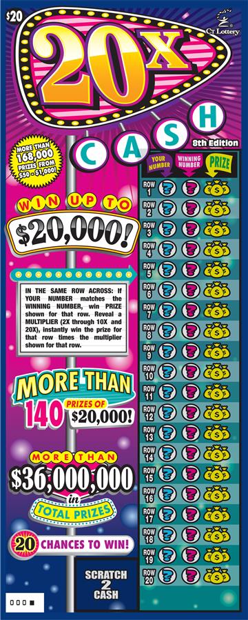 20X Cash 8th Edition – Lottery Scratch Offs, Results, Predictions, Strategy and Feeds