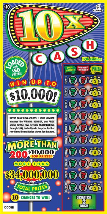 10X™ Cash 17th Edition – Lottery Scratch Offs, Results, Predictions, Strategy and Feeds